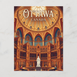 Postal La Biblioteca del Parlamento Canadá