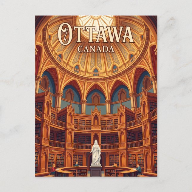 Postal La Biblioteca del Parlamento Canadá (Anverso)