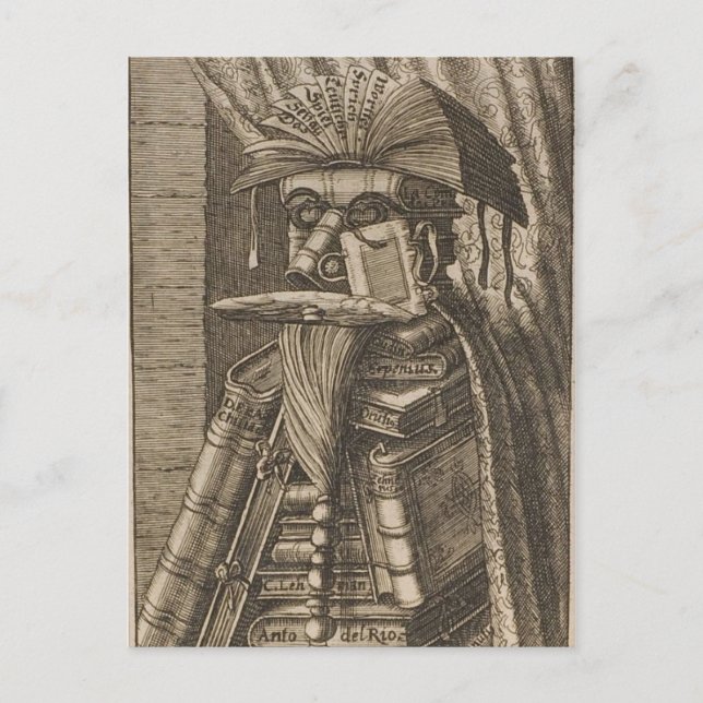 Postal La bibliotecaria (Anverso)