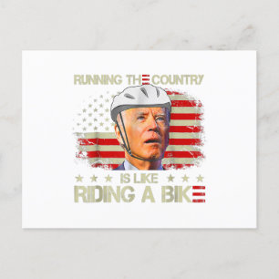 Postal La Bicicleta Biden Que Dirige El País Es Como Una