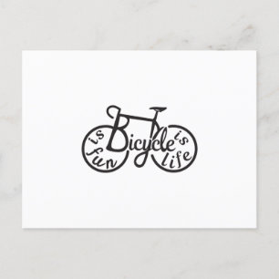 Postal La bicicleta es divertida, la bicicleta es vida