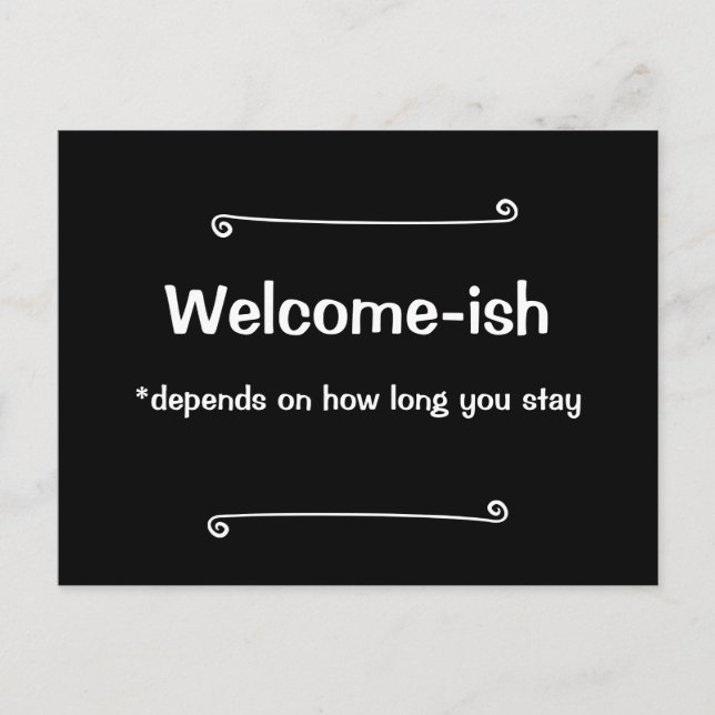 Postal La bienvenida depende de cuánto tiempo te quedes (Anverso)