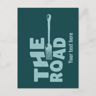 Postal La bifurcación en la tipografía de la carretera