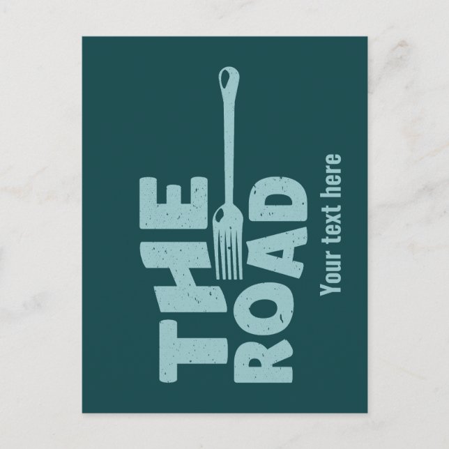Postal La bifurcación en la tipografía de la carretera (Anverso)