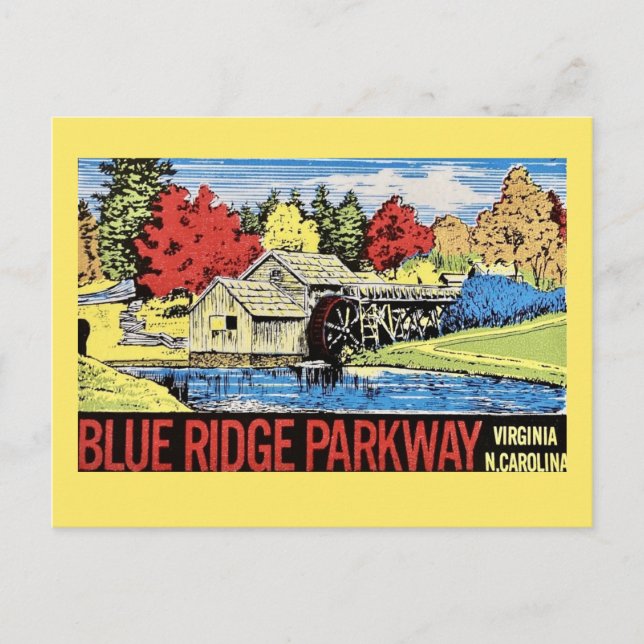 Postal La Blue Ridge Parkway Vintage (Anverso)