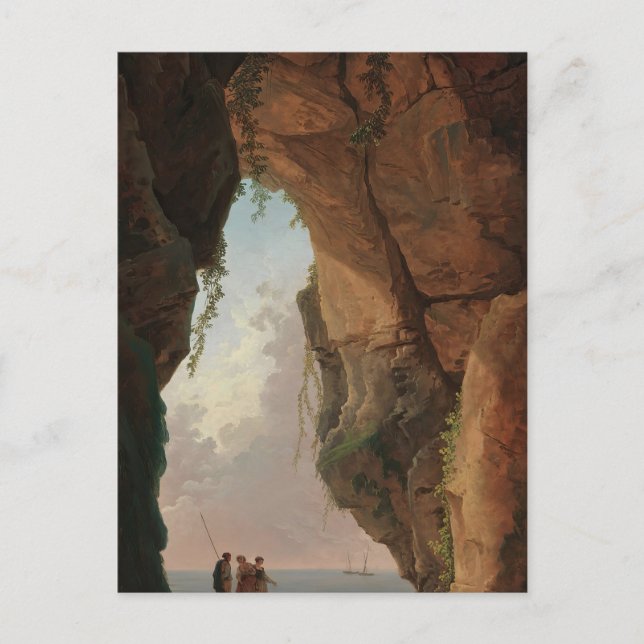 Postal La boca de una cueva (1784) Hubert Robert (Anverso)