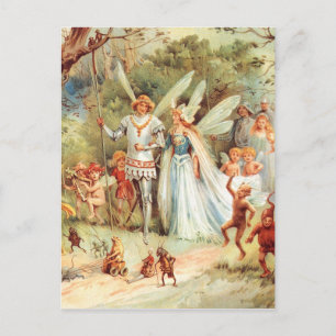 Postal La Boda de Thumbelina en el bosque