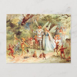Postal La Boda de Thumbelina en el bosque