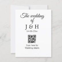 La boda del código QR del nombre de la pareja deta