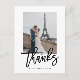 Postal La boda elegante le agradece con la foto