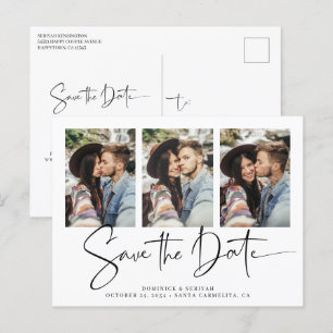 Postal La boda moderna escrita a mano salva la fecha