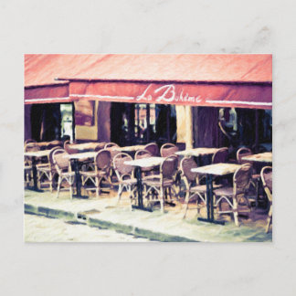 Postal La Boheme Paris Cafe Postcard