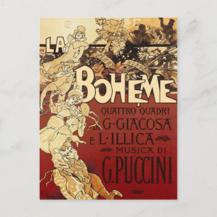 Postal La Bohème - poster vintage de 1896