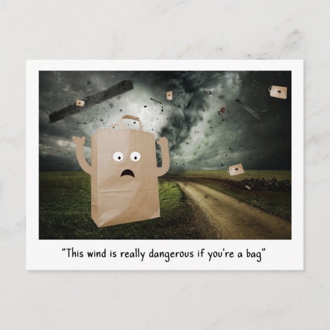 Postal La bolsa de viento (Anverso)