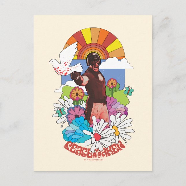 Postal La brigada suicida | Flores pacificadoras y sol (Anverso)