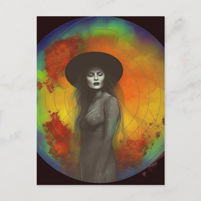 Postal La bruja (Anverso)