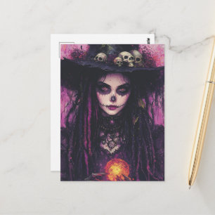 Postal La Bruja Con Magia