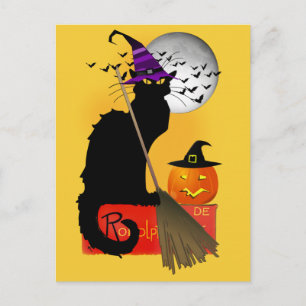 Postal La Bruja de Halloween de Le Chat Noir
