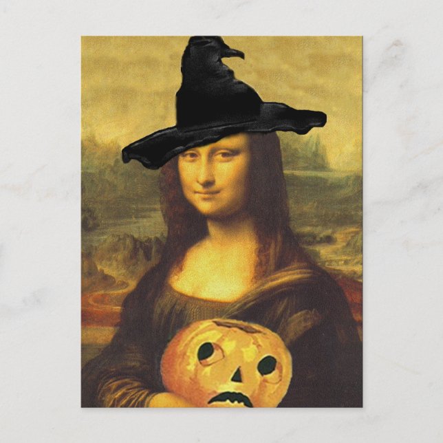 Postal La bruja Mona Lisa Autumn Arte alterado por crc Po (Anverso)