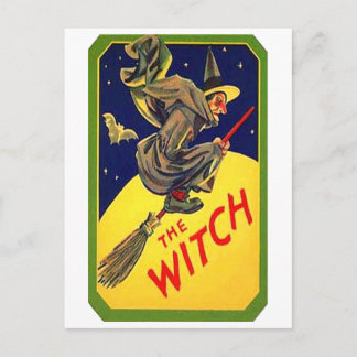 Postal La Bruja Vintage Halloween