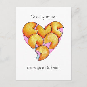 Postal La buena fortuna viene del corazón