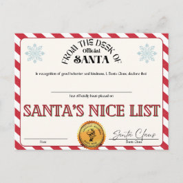 Postal La buena lista de Santa