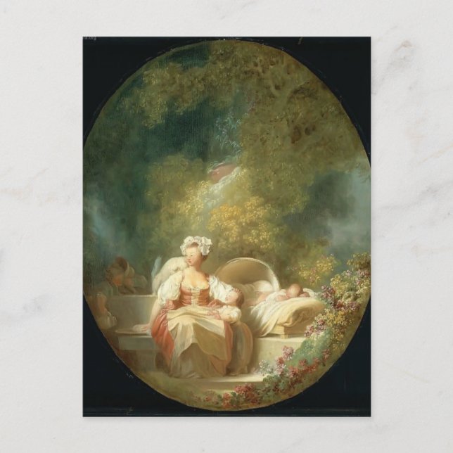 Postal La buena madre de Jean-Honore Fragonard (Anverso)