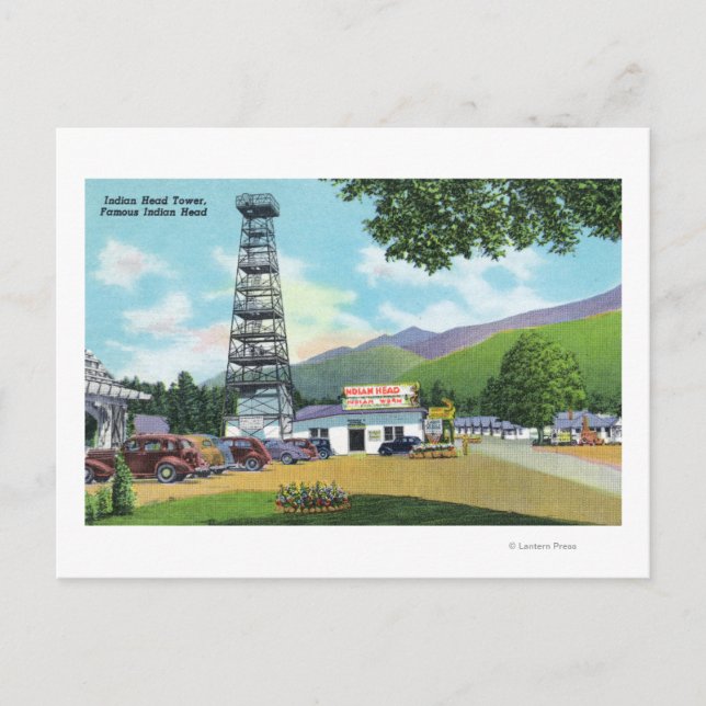 Postal La cabeza india y la vista de la torre de la cabez (Anverso)