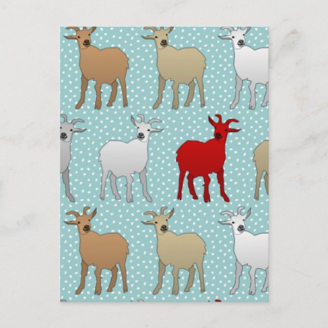 Postal La cabra roja (Anverso)