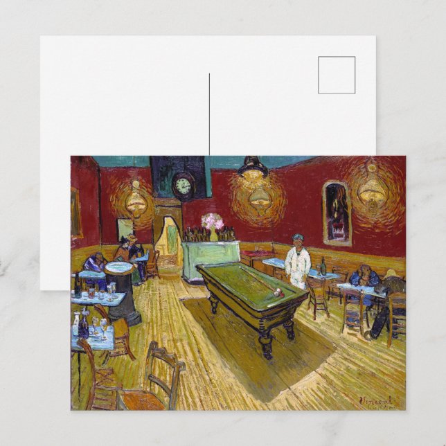 Postal La cafetería nocturna | Van Gogh | (Anverso / Reverso)