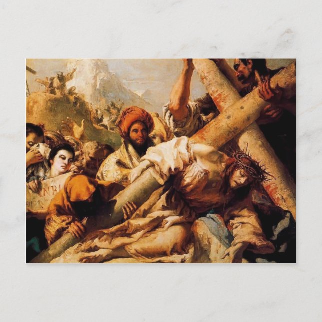 Postal La caída de Giovanni Tiepolo-Christ en camino al C (Anverso)