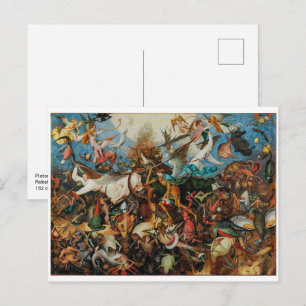 Postal La caída de los ángeles rebeldes Pieter Bruegel,