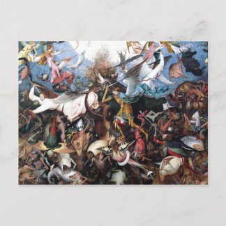 Postal La caída de los ángeles rebeldes por Pieter Bruege