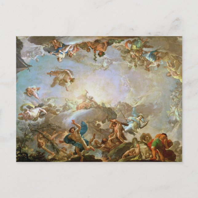 Postal La caída de los gigantes asediando Olimpo, 1764 (o (Anverso)