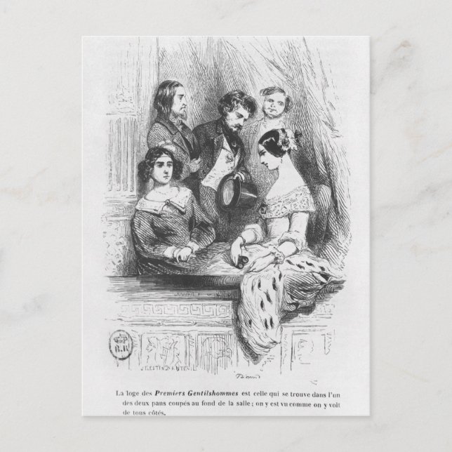 Postal La caja de teatro de los Premiers Gentilhommes (Anverso)