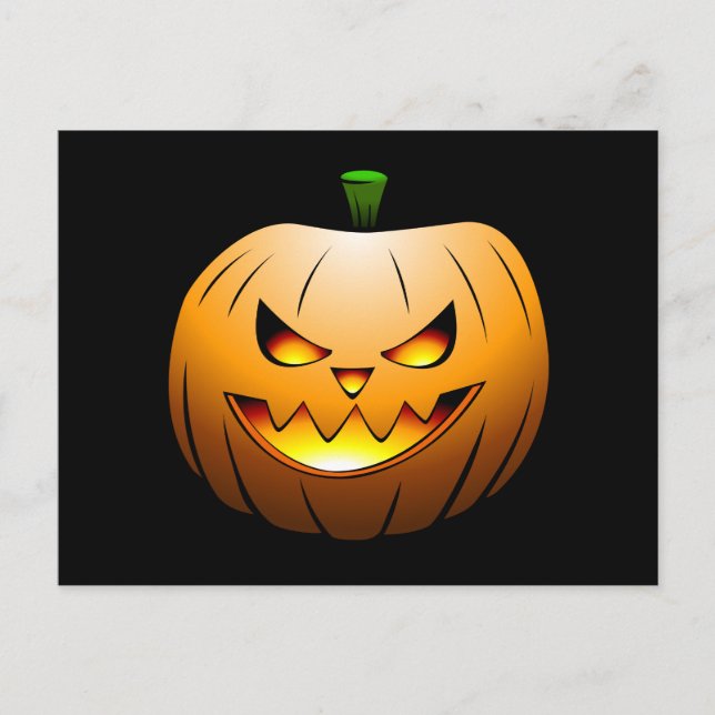Postal La calabaza de Halloween de Jack O'lantern (Anverso)
