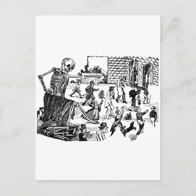 Postal La Calavera General del Cementerio (Anverso)