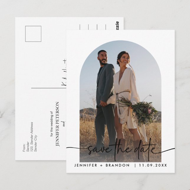 Postal La caligrafía de la superposición del arco de Boho (Anverso / Reverso)