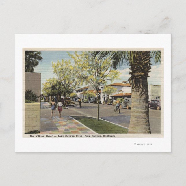 Postal La calle Village, Palm Canyon Drive (Anverso)