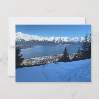 Postal La caminata de invierno con vistas a Seward