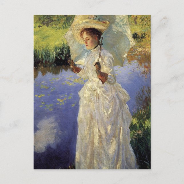 Postal La caminata matutina de John Singer Sargent (Anverso)