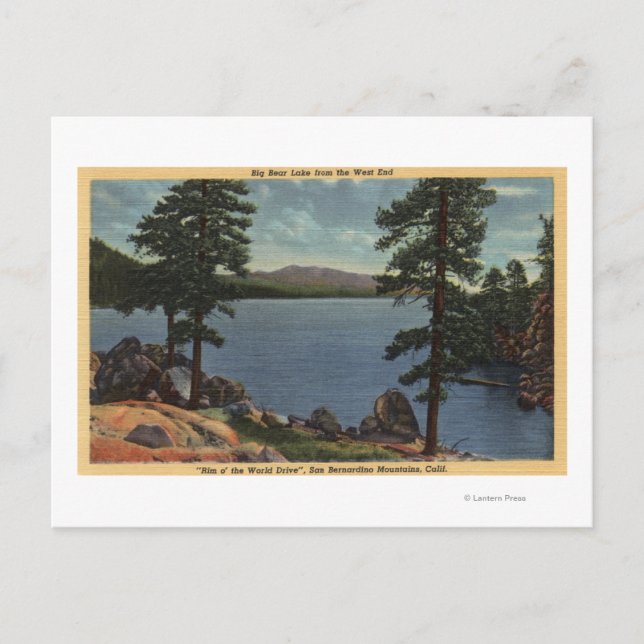 Postal La campaña "Rim O' the World Drive, West End View" (Anverso)