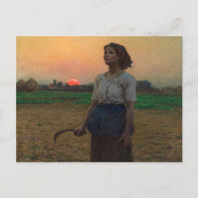 Postal La canción del Lark de Jules Adolphe Breton (Anverso)