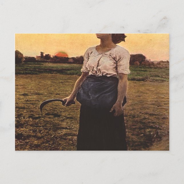 Postal La Canción Del Lark De Jules Breton (Anverso)