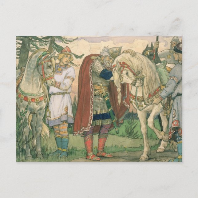 Postal La canción del príncipe Oleg, 1899 (Anverso)