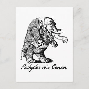 Postal La Canon Violin de Pachyderm jugando Elephant Fidd
