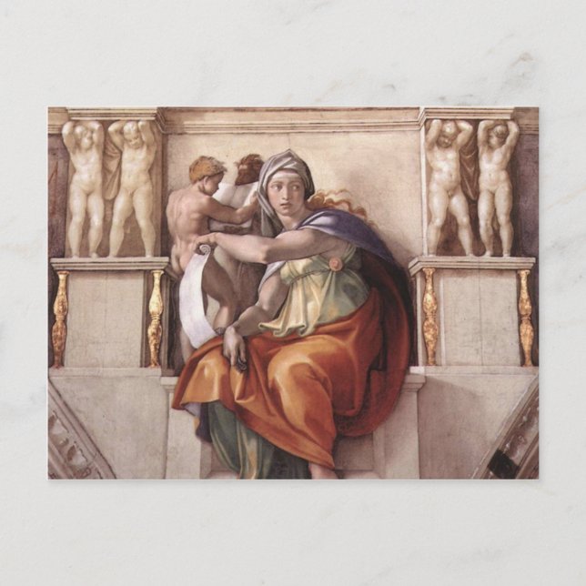 Postal La Capilla Delfica Sibyl - Fresco (Anverso)