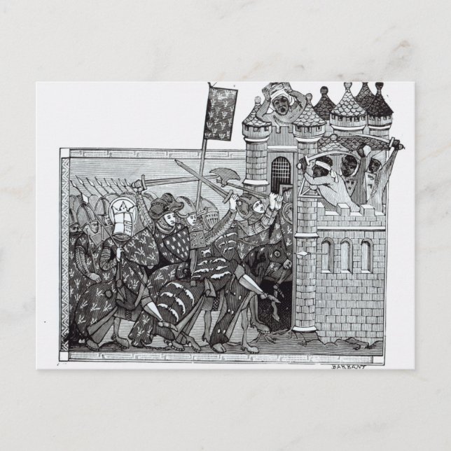 Postal La captura de Damietta en 1249 (Anverso)