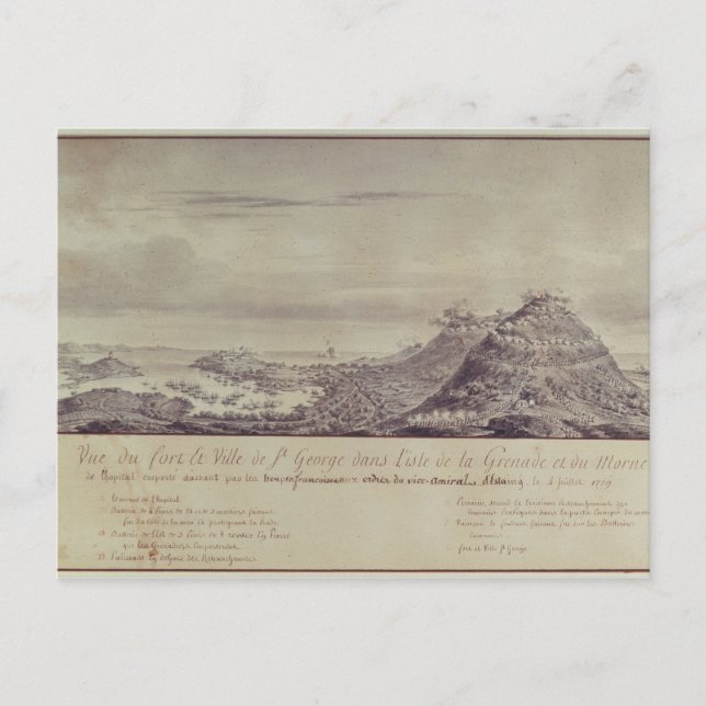 Postal La captura francesa de Granada, 1779 (Anverso)