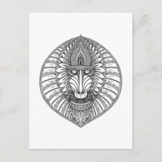 Postal La cara inspirada de Baboon